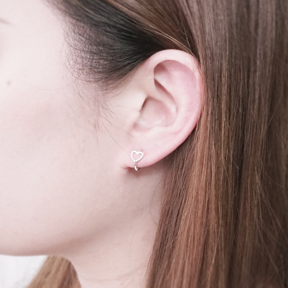 點亮的心 易扣式 925純銀耳環 女生耳環