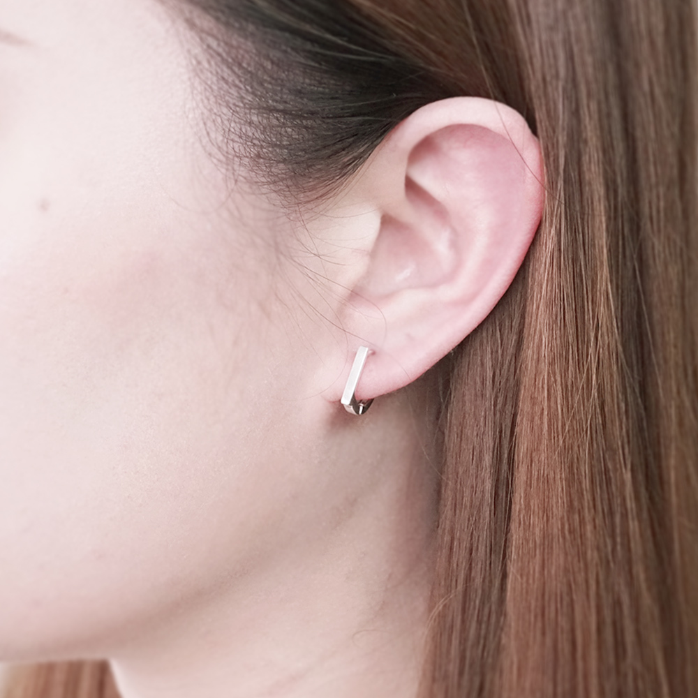 山嶺 易扣式 13mm 基本款 925純銀耳環 女生 男生 中性耳環