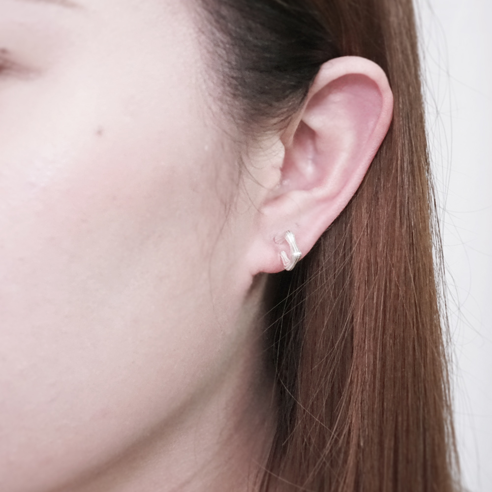 時光流轉 針式耳環 925純銀耳環 女生 男生 中性耳環