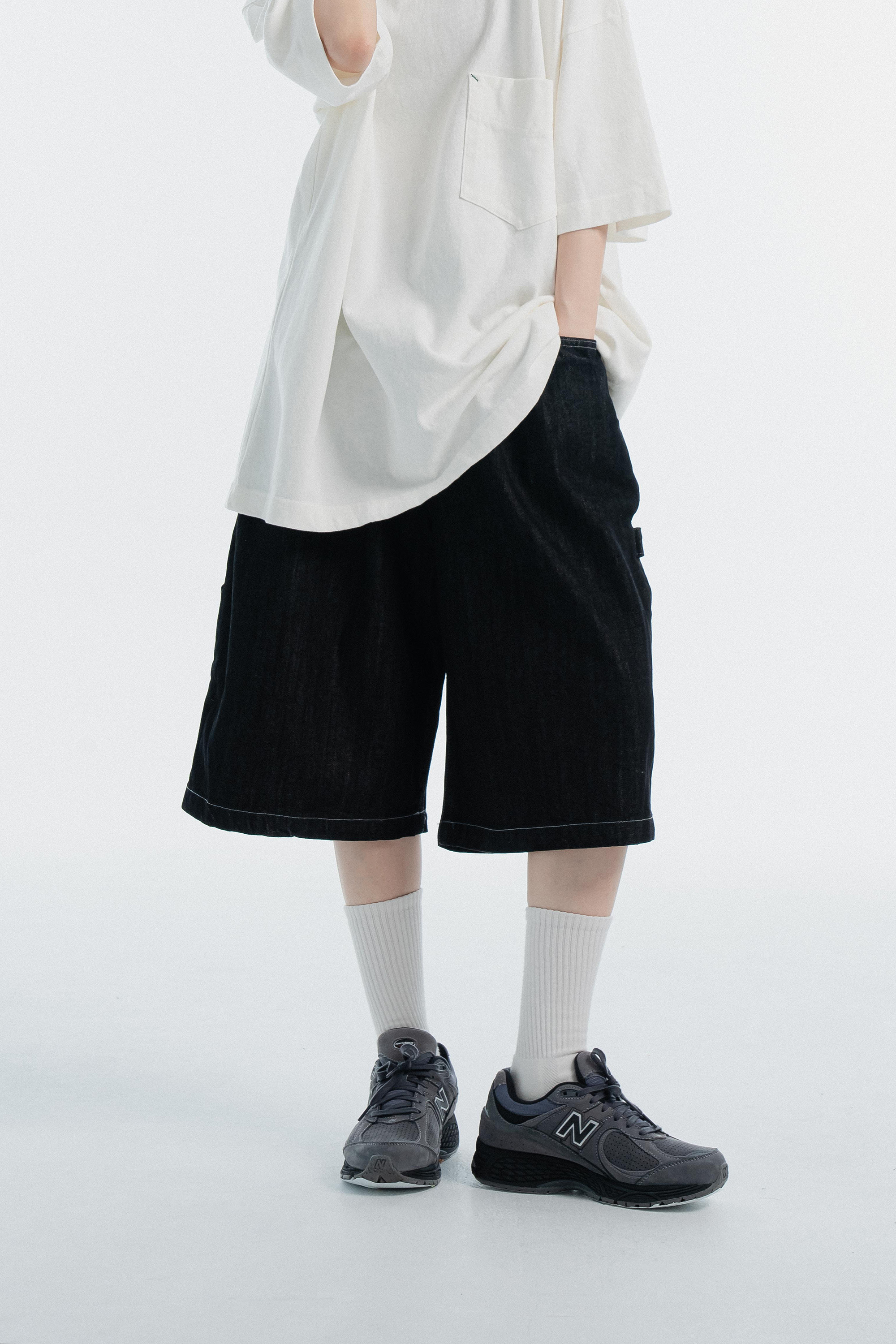 |韓國Korea|牛仔挺版六分短褲