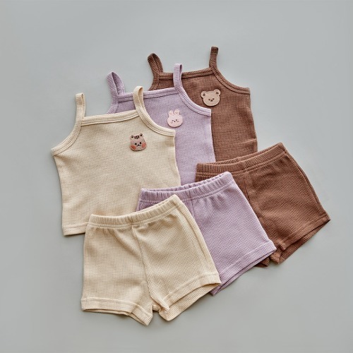 DTD夏日出遊系列-華夫格吊帶上下套裝