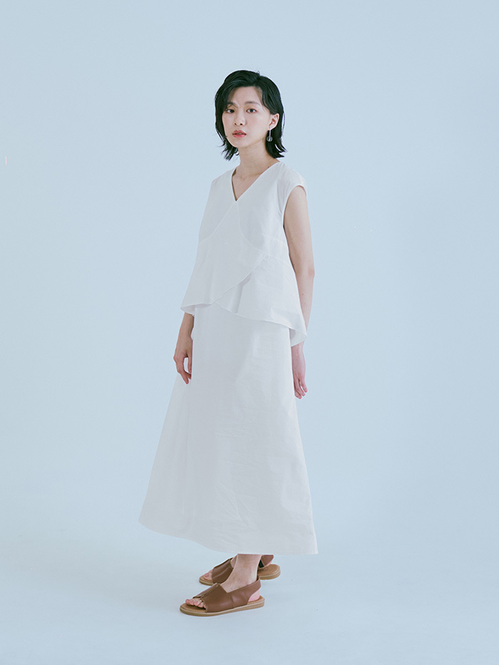 裏葉雙層無袖洋裝-花瓣