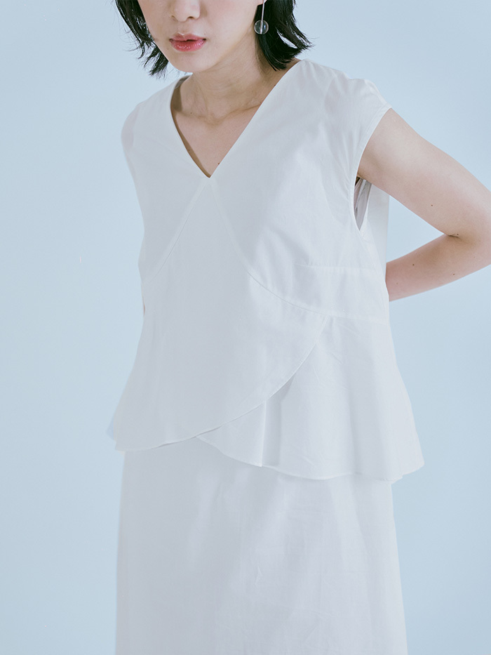 裏葉雙層無袖洋裝-花瓣