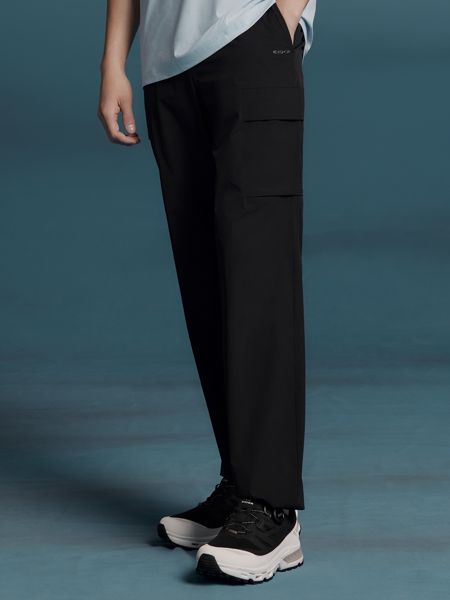 【EIDER】ON THE ROCK 男防潑水口袋工裝長褲 / 24EDMM24314-[卡其綠、黑]