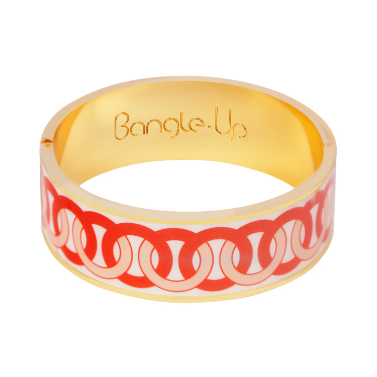 法國 Bangle Up RING PRINT 寬版鍍金琺瑯手環