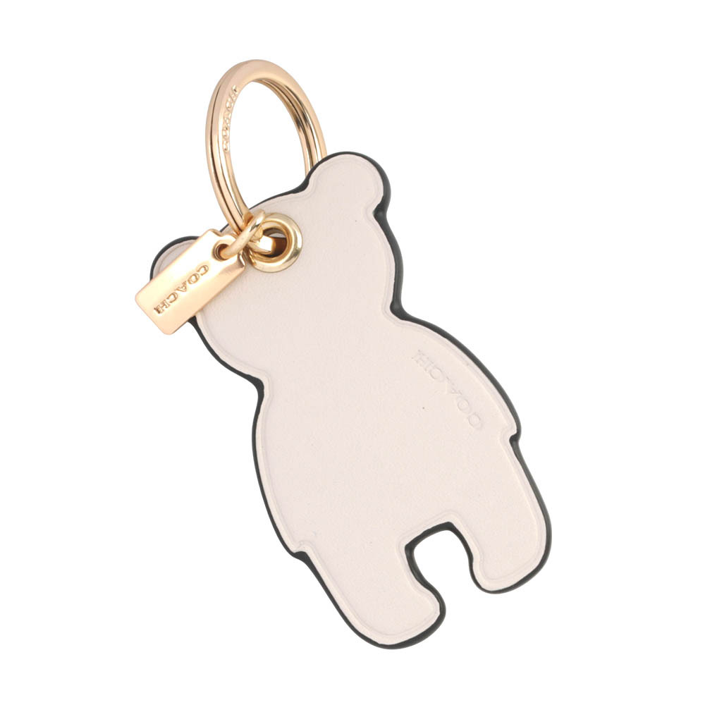 【COACH】平滑皮革熊熊造型吊飾/鑰匙圈(白色) CF156 IMCHK