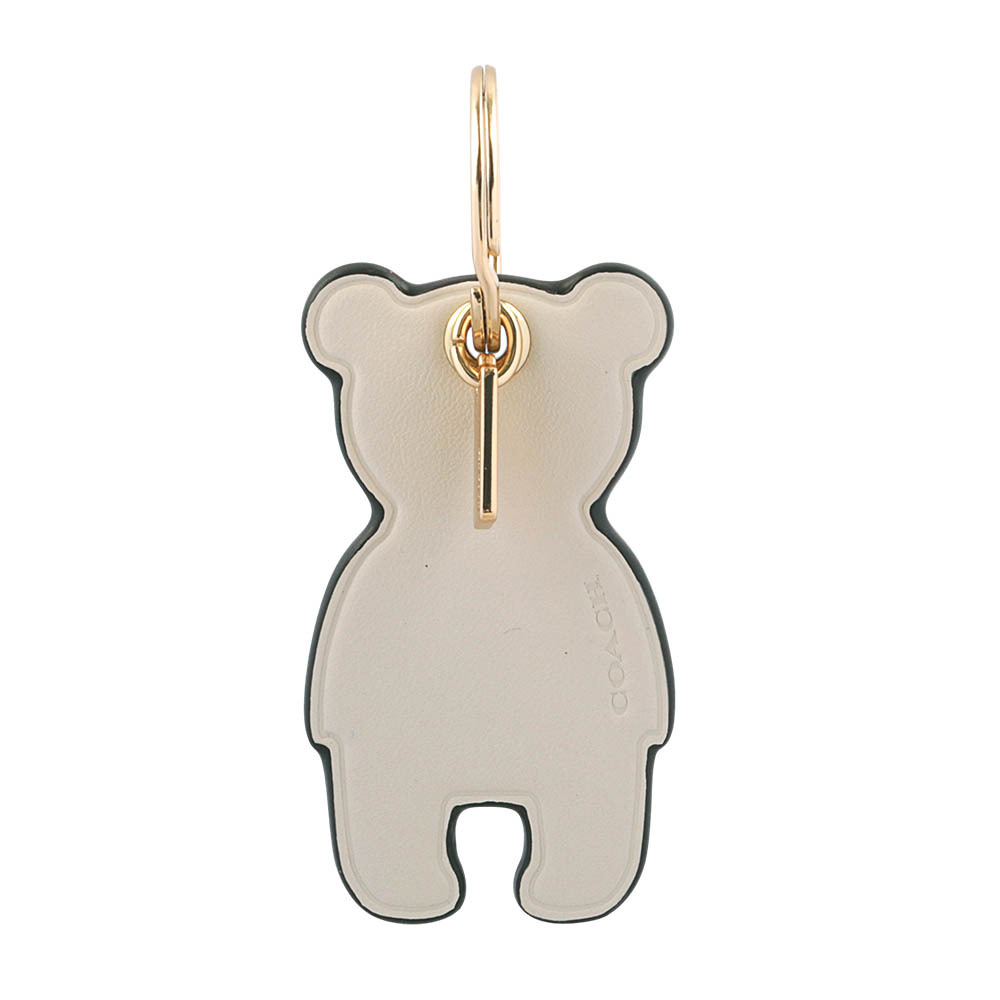 【COACH】平滑皮革熊熊造型吊飾/鑰匙圈(白色) CF156 IMCHK