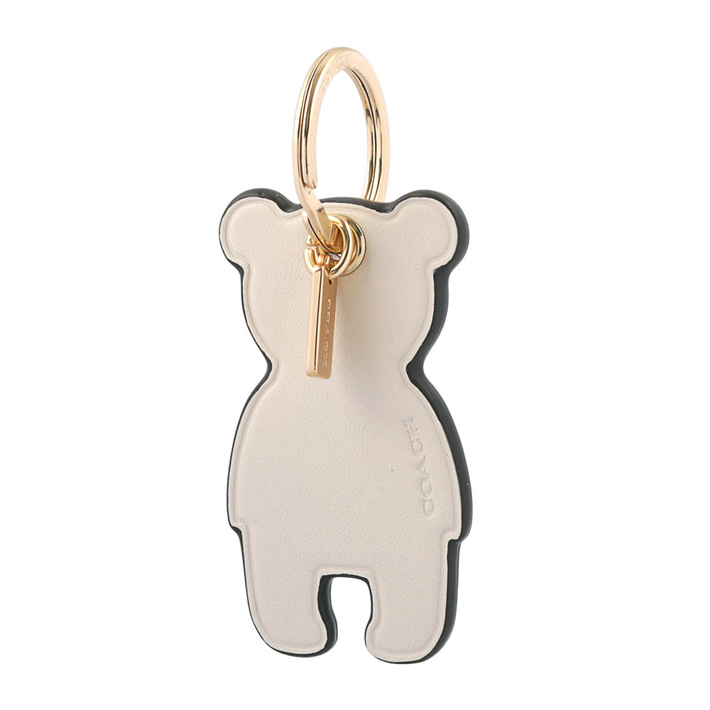 【COACH】平滑皮革熊熊造型吊飾/鑰匙圈(白色) CF156 IMCHK