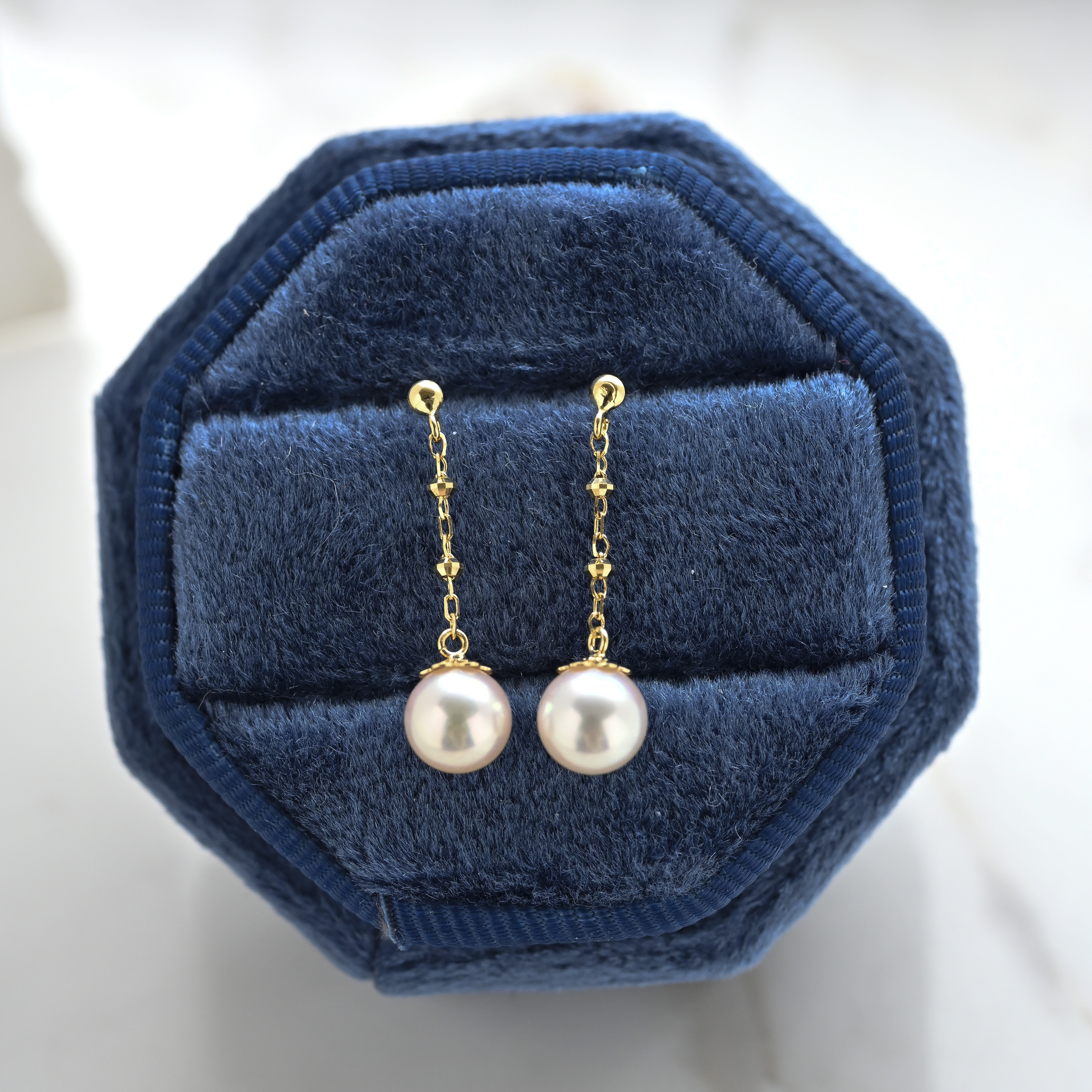 18K Long Mini Akoya Pearl Earring