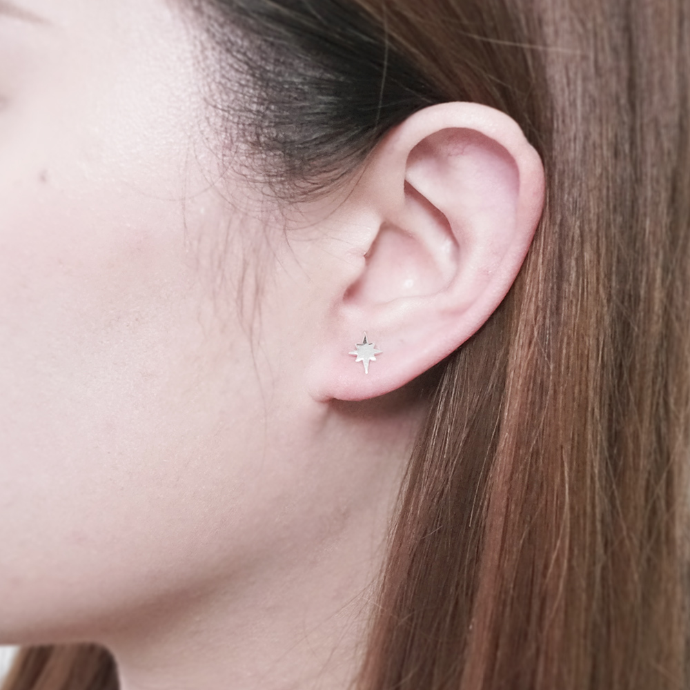 星輝 針式耳環 925純銀耳環 女生 男生 中性耳環