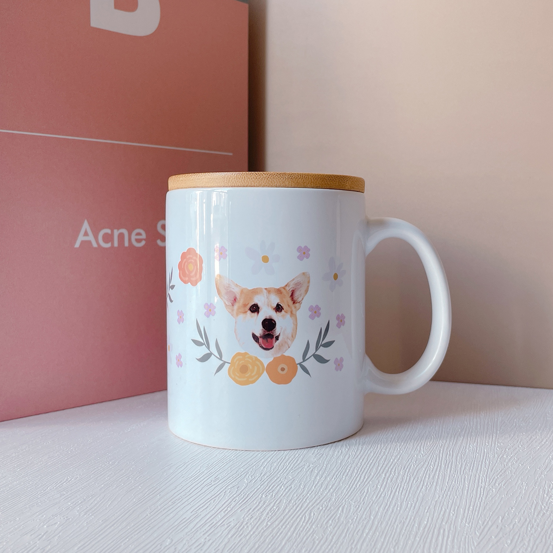 寵物陶瓷杯連木製杯蓋