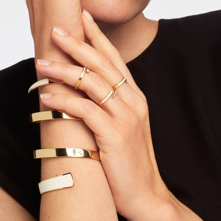 法國 Bangle Up TARA 可調式琺瑯鍍金戒指