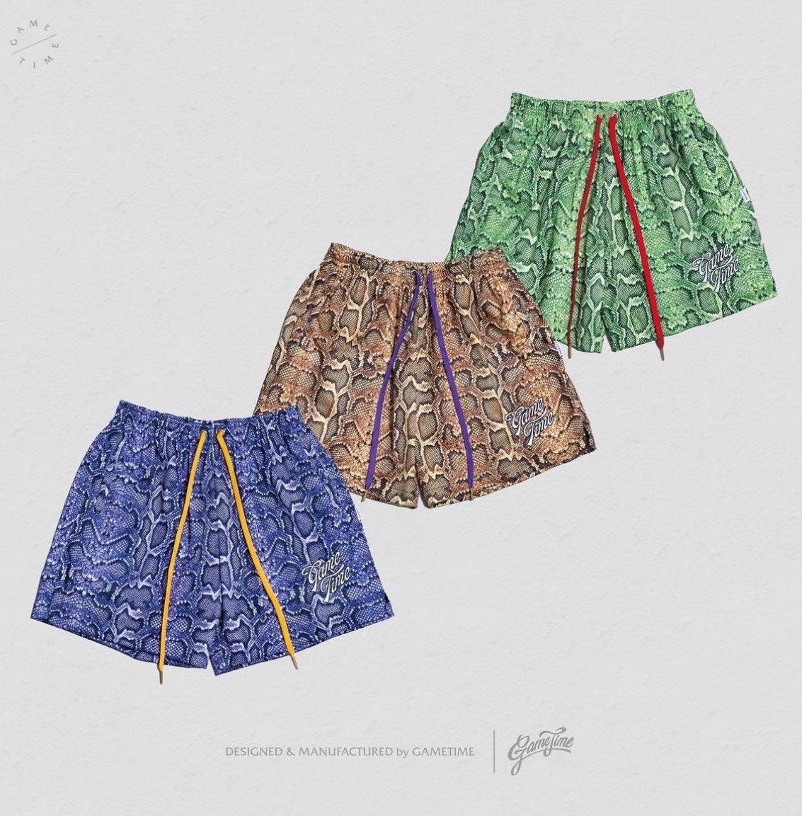 GAMETIME 蛇紋網眼球褲