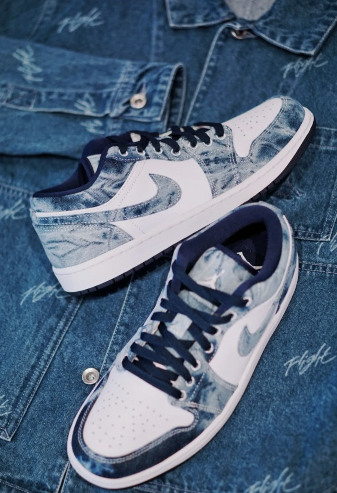 【APAIR】預購 AIR JORDAN 1 LOW Se washed denim 牛仔 渲染 藍染 男鞋 CZ8455-100