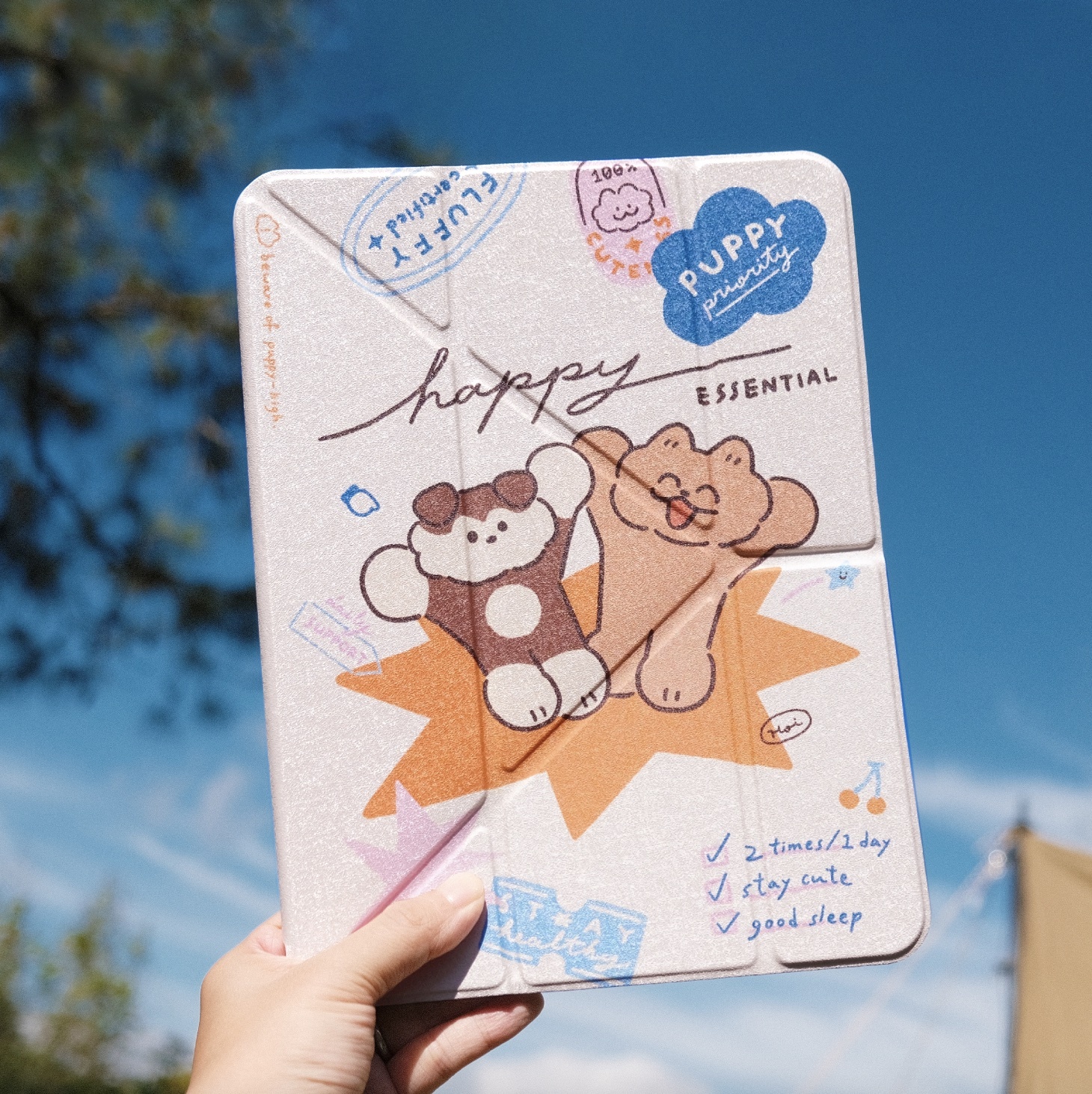 【Knocky x Hoi】『Puppy Priority 狗狗最高』iPad Air/Pro 平板保護殼 (多折式/硬底軟邊/右側筆槽)