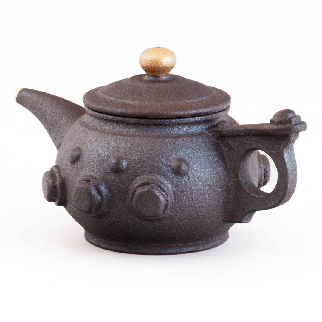 陶瓷 手作 茶壺 鐵鏽螺絲紋 手拉坏壺