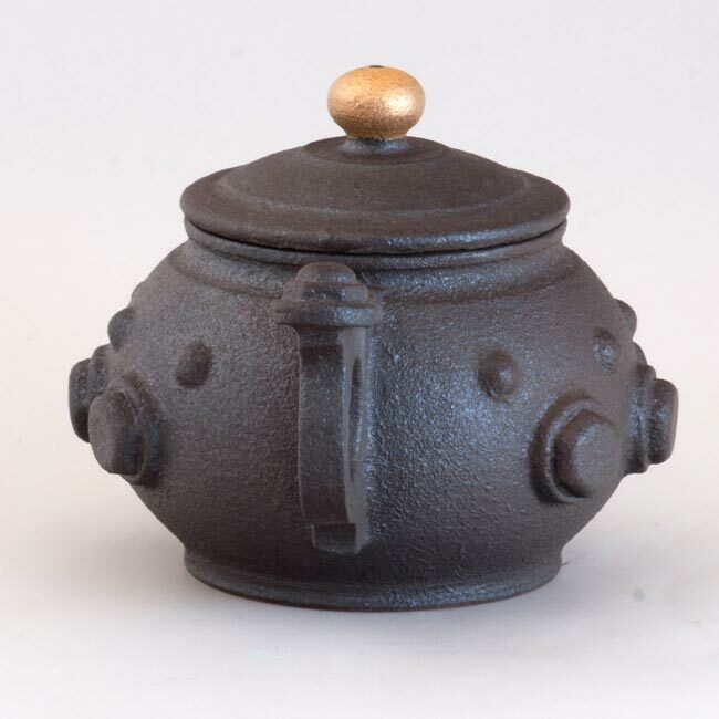 鹿港窯禮品館│陶瓷 手作 茶壺 鐵鏽螺絲紋 手拉坏壺