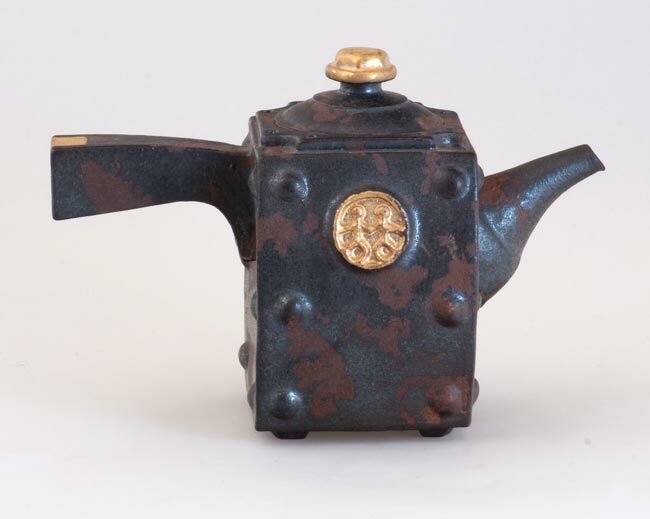 鹿港窯禮品館│陶瓷 手作 茶壺 斑剝銅鏽 陶板壺