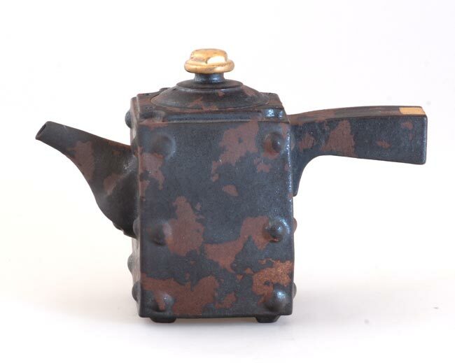 鹿港窯禮品館│陶瓷 手作 茶壺 斑剝銅鏽 陶板壺