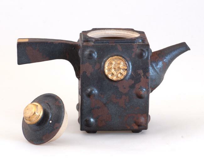 鹿港窯禮品館│陶瓷 手作 茶壺 斑剝銅鏽 陶板壺