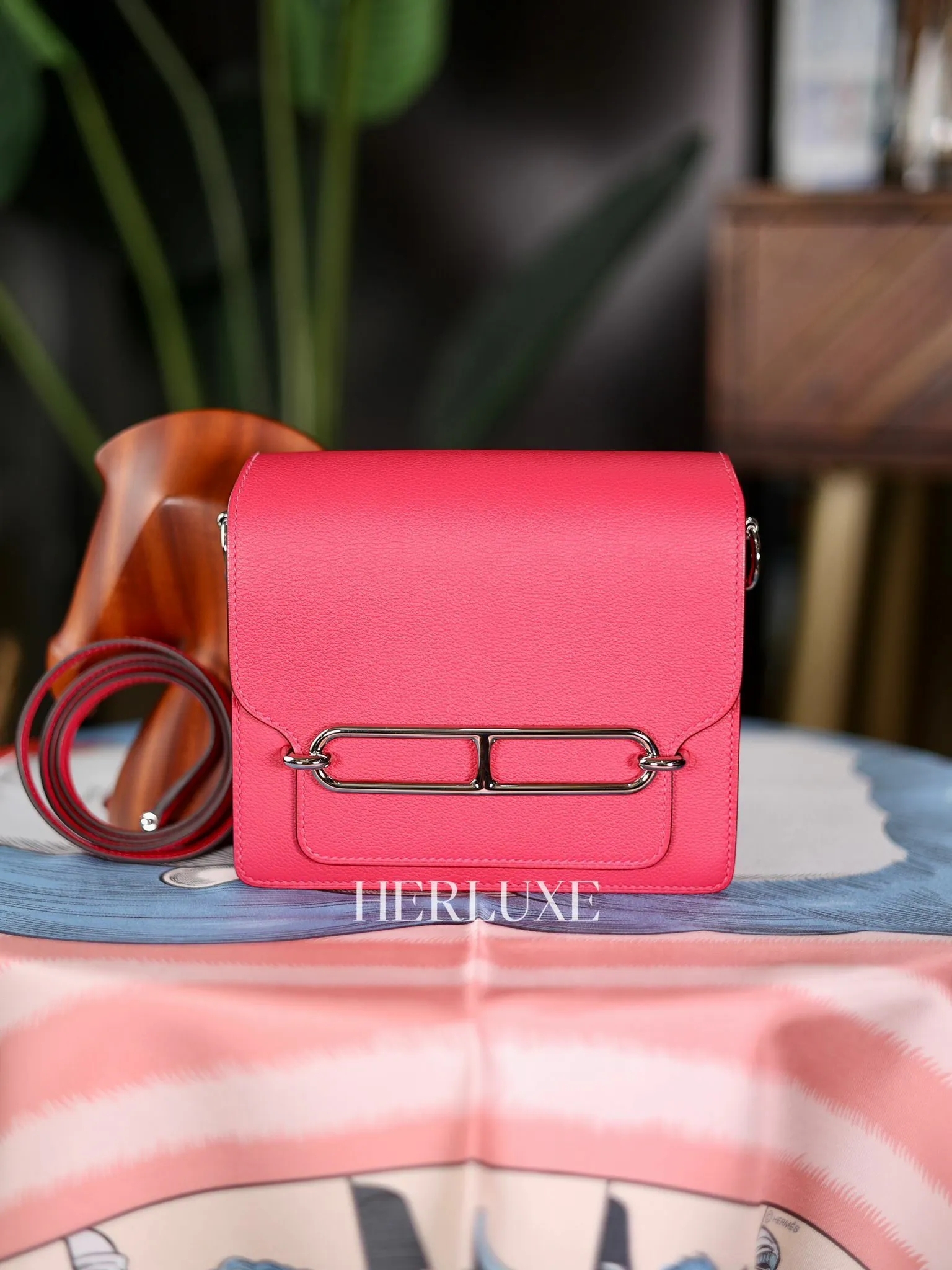 Roulis mini 90 framboise / 0G rouge sellier ck evercolor Z （ 95% new ）