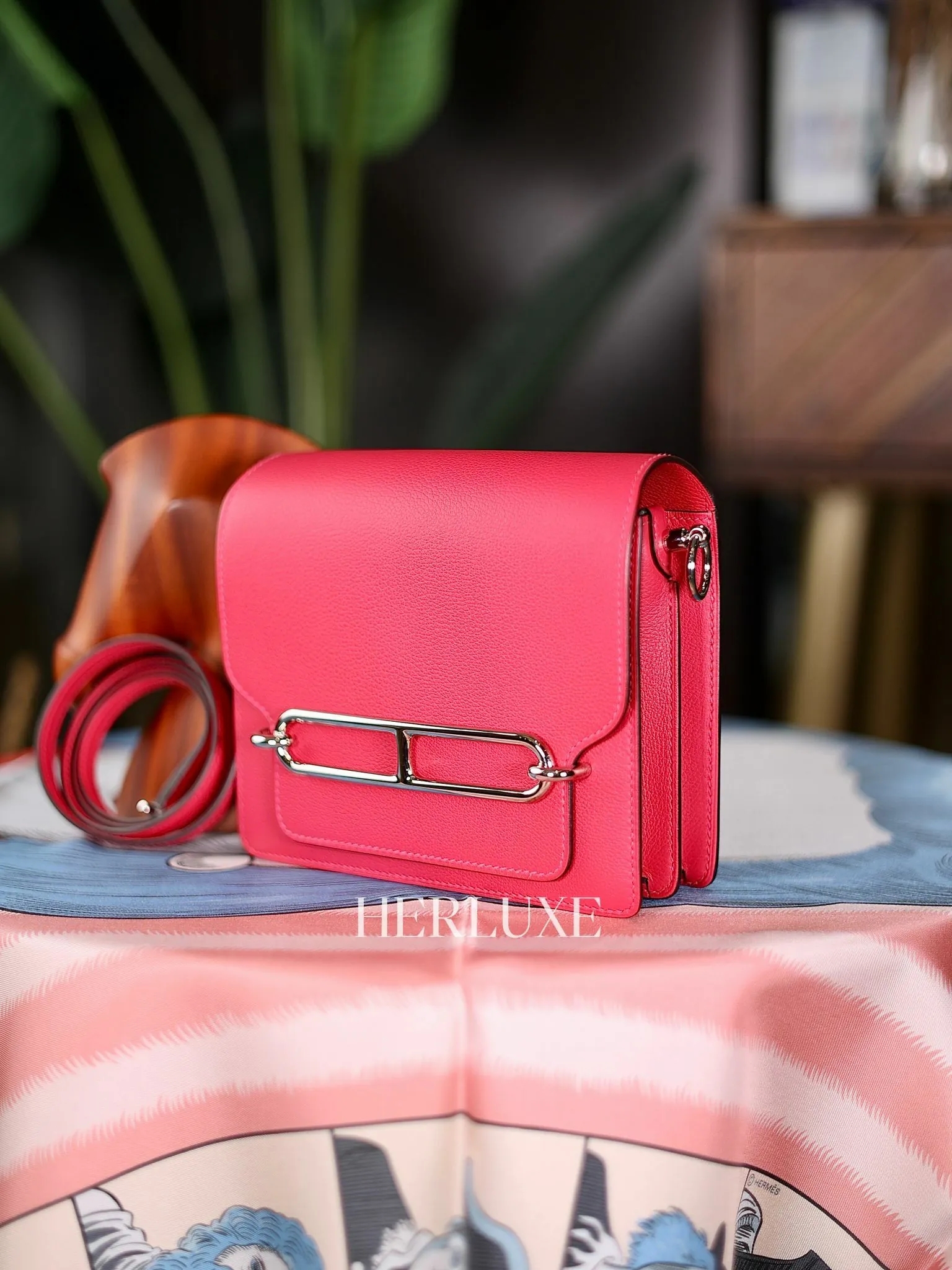 Roulis mini 90 framboise / 0G rouge sellier ck evercolor Z （ 95% new ）