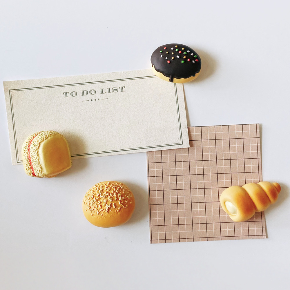 甜心餐盒 4入台式麵包磁鐵組 草莓夾心／巧克力／奶油螺／奶酥 ｜Hoe Cáu