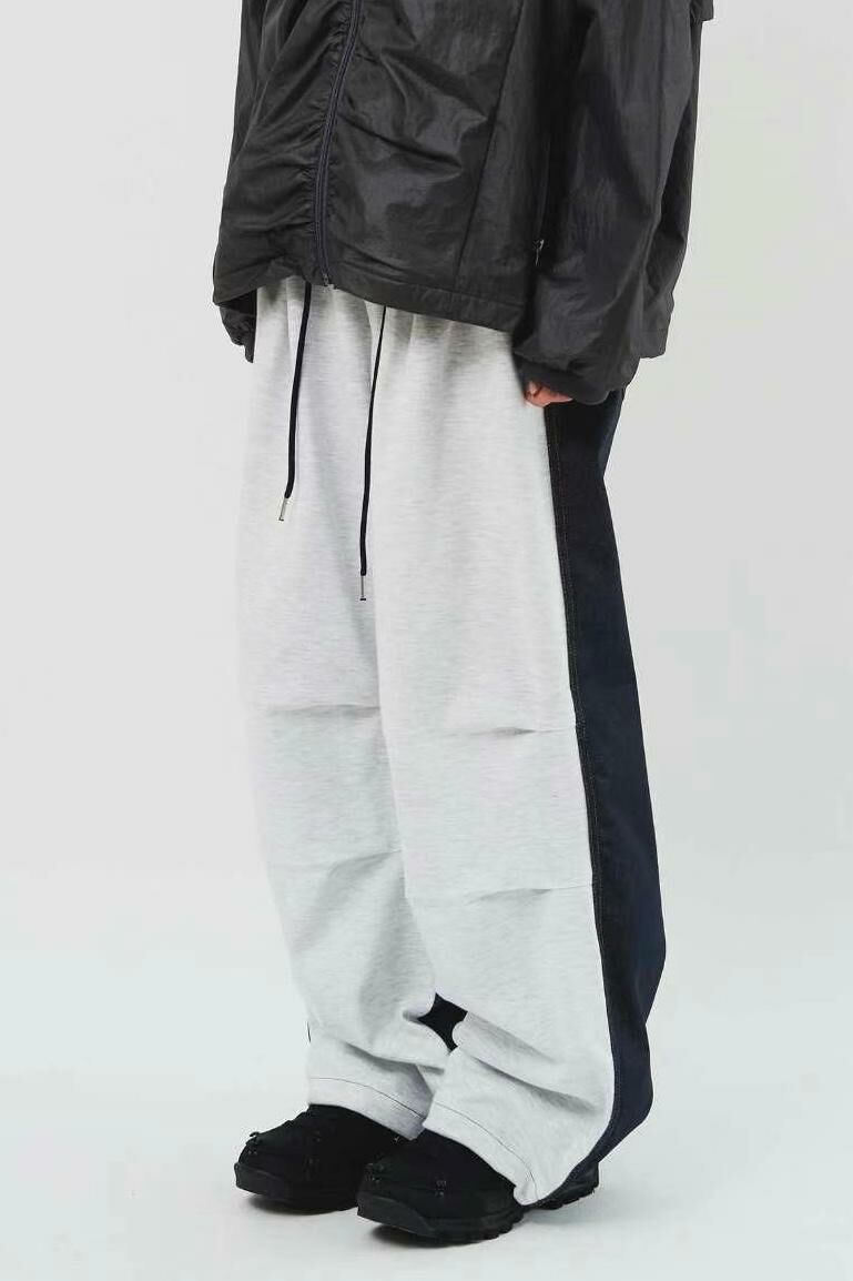 拼色可束腳鬆身運動褲 P2760