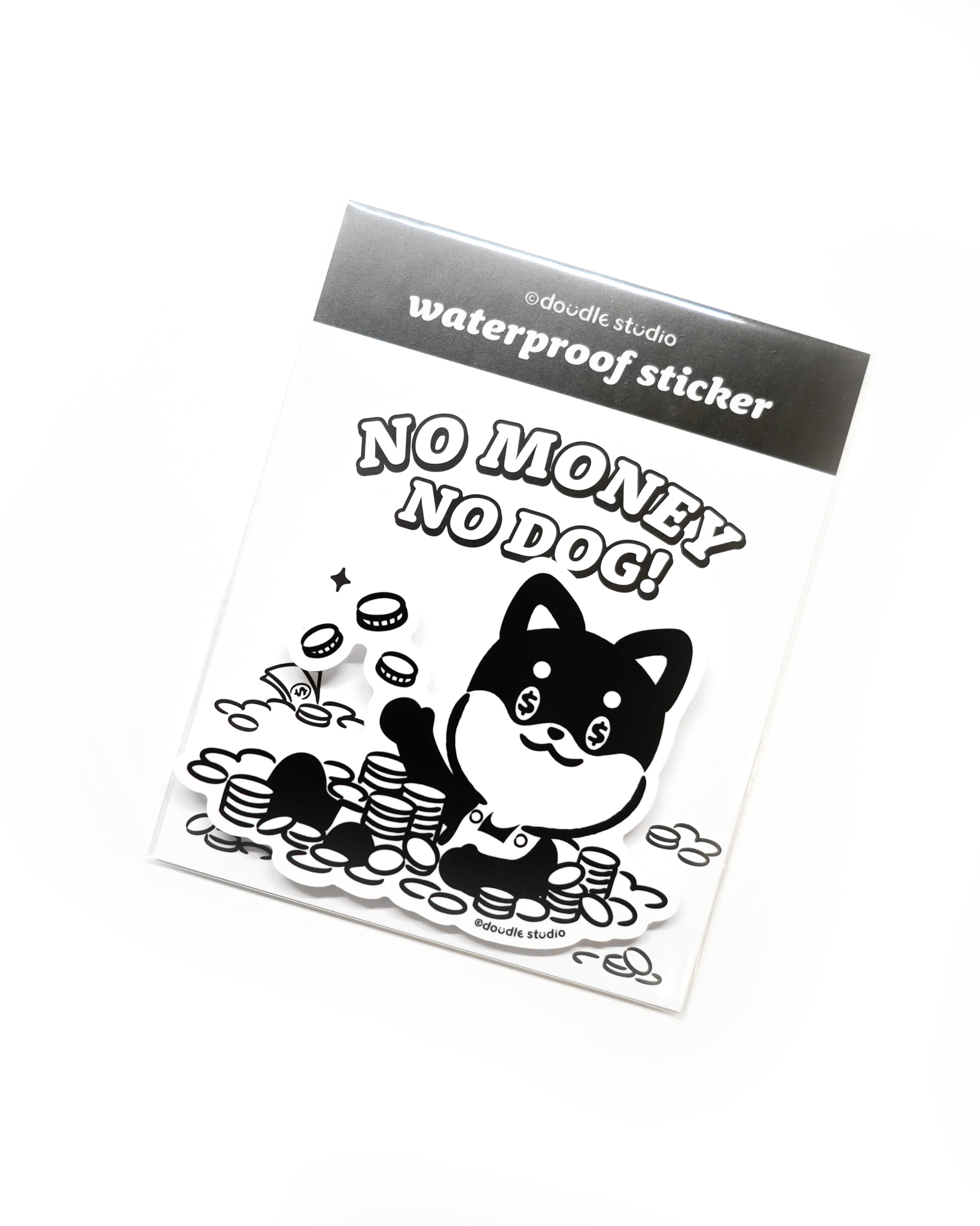 【錢錢迷因】 錢錢豆｜錢錢喵 防水亮膜造型貼紙（兩款）