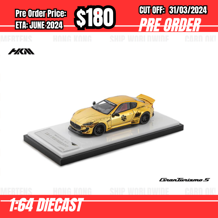 RS-$180  * HKM * 1:64 Maserati GranTurismo Chrome Gold [OD29/03]