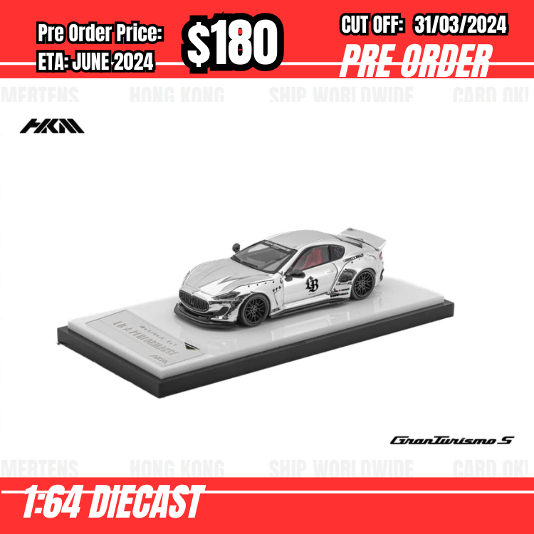 RS-$180  * HKM * 1:64 Maserati GranTurismo Chrome Silver [OD29/03]