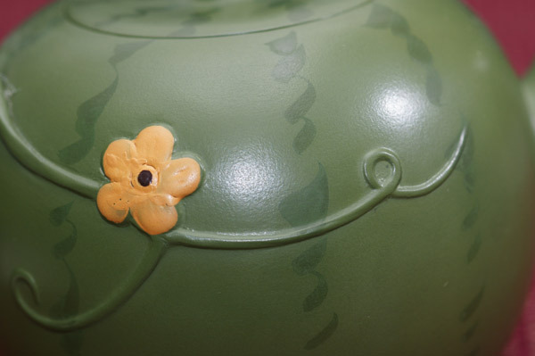 鹿港窯禮品館│意象紫砂茶壺【小西瓜】 綠泥