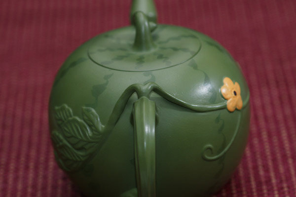 鹿港窯禮品館│意象紫砂茶壺【小西瓜】 綠泥