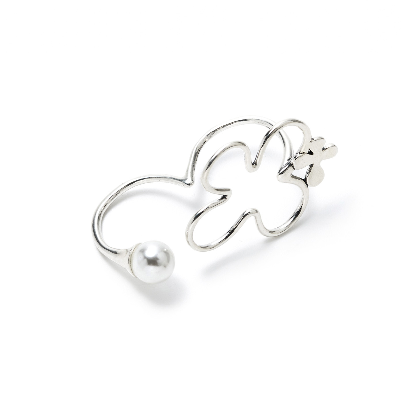 平價飾品,純銀,花,採用施華洛世奇珍珠,戒指