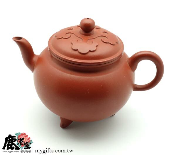 鹿港窯禮品館│意象紫砂茶壺【金如意】 朱泥