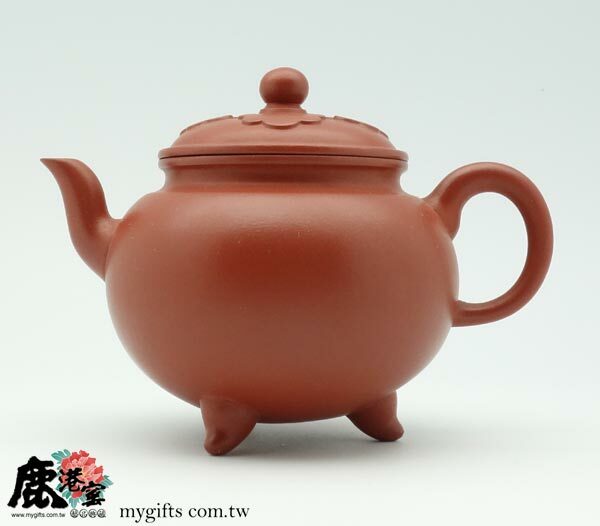 鹿港窯禮品館│意象紫砂茶壺【金如意】 朱泥