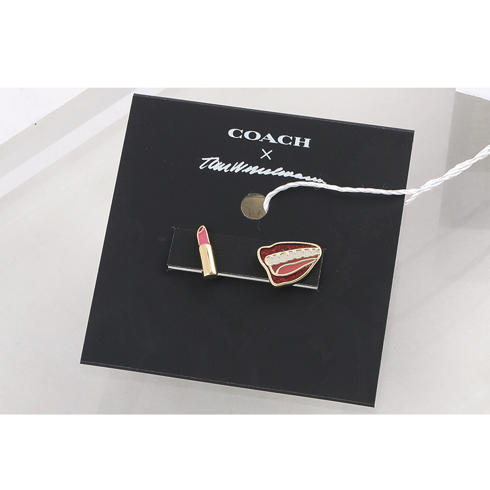 【COACH】Coach X Tom Wesselmann 嘴唇及唇膏造型針式耳環(紅色) CL232 GDRD