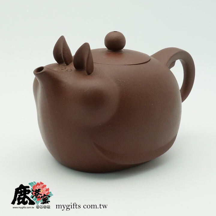 鹿港窯禮品館│意象十二生肖【豬寶寶】 紫砂、朱砂一對