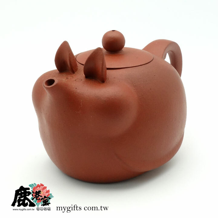 鹿港窯禮品館│意象十二生肖【豬寶寶】 紫砂、朱砂一對