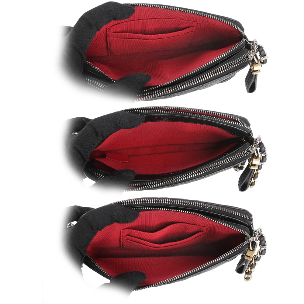 【CHANEL】Mini Gabrielle 雙拉鍊流浪包(黑色) CH14000114