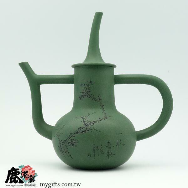 鹿港窯禮品館│意象紫砂茶壺【福瓜】 綠泥