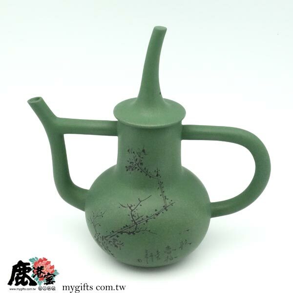 鹿港窯禮品館│意象紫砂茶壺【福瓜】 綠泥