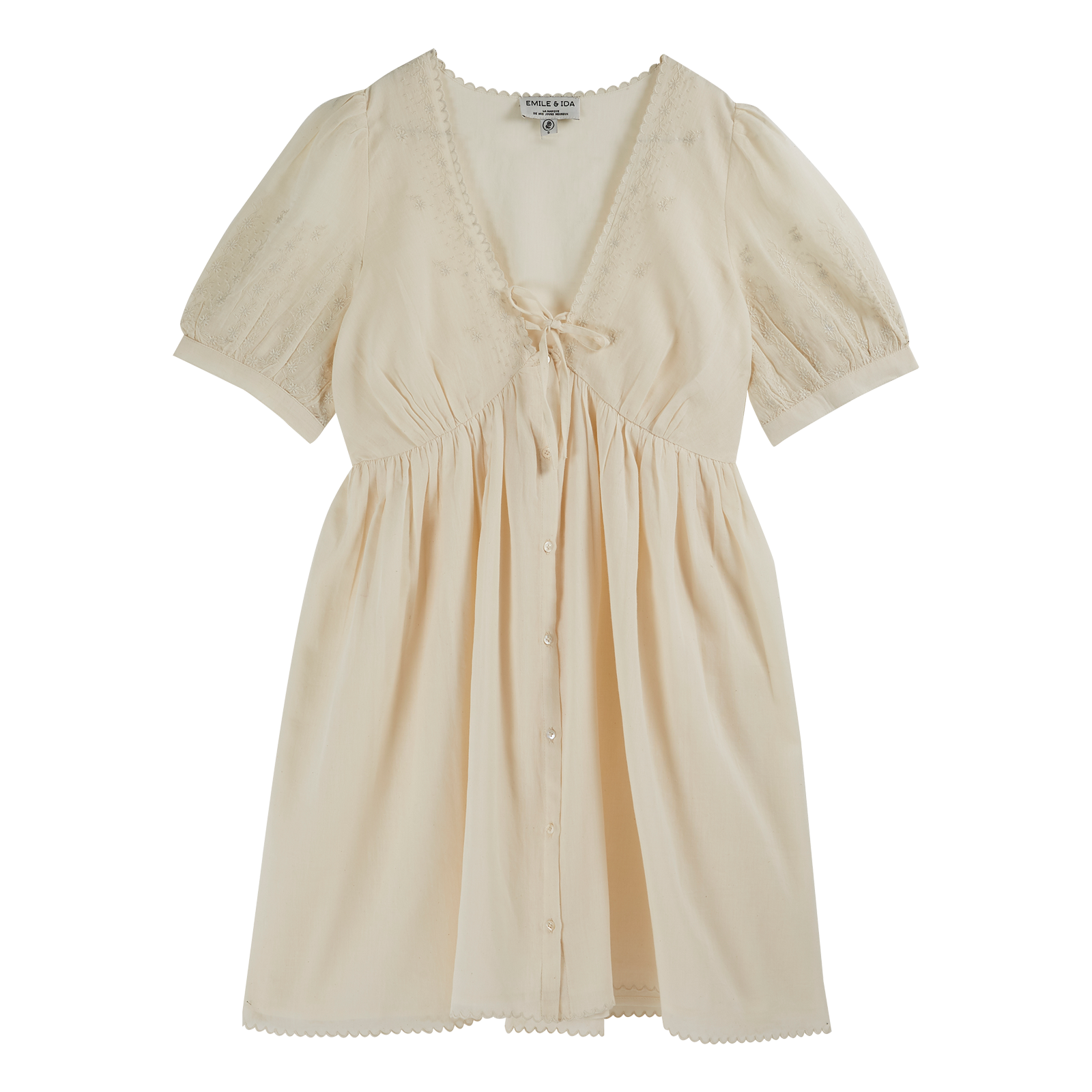 Emile et Ida - VINTAGE ECRU EMBROIDERY DRESS