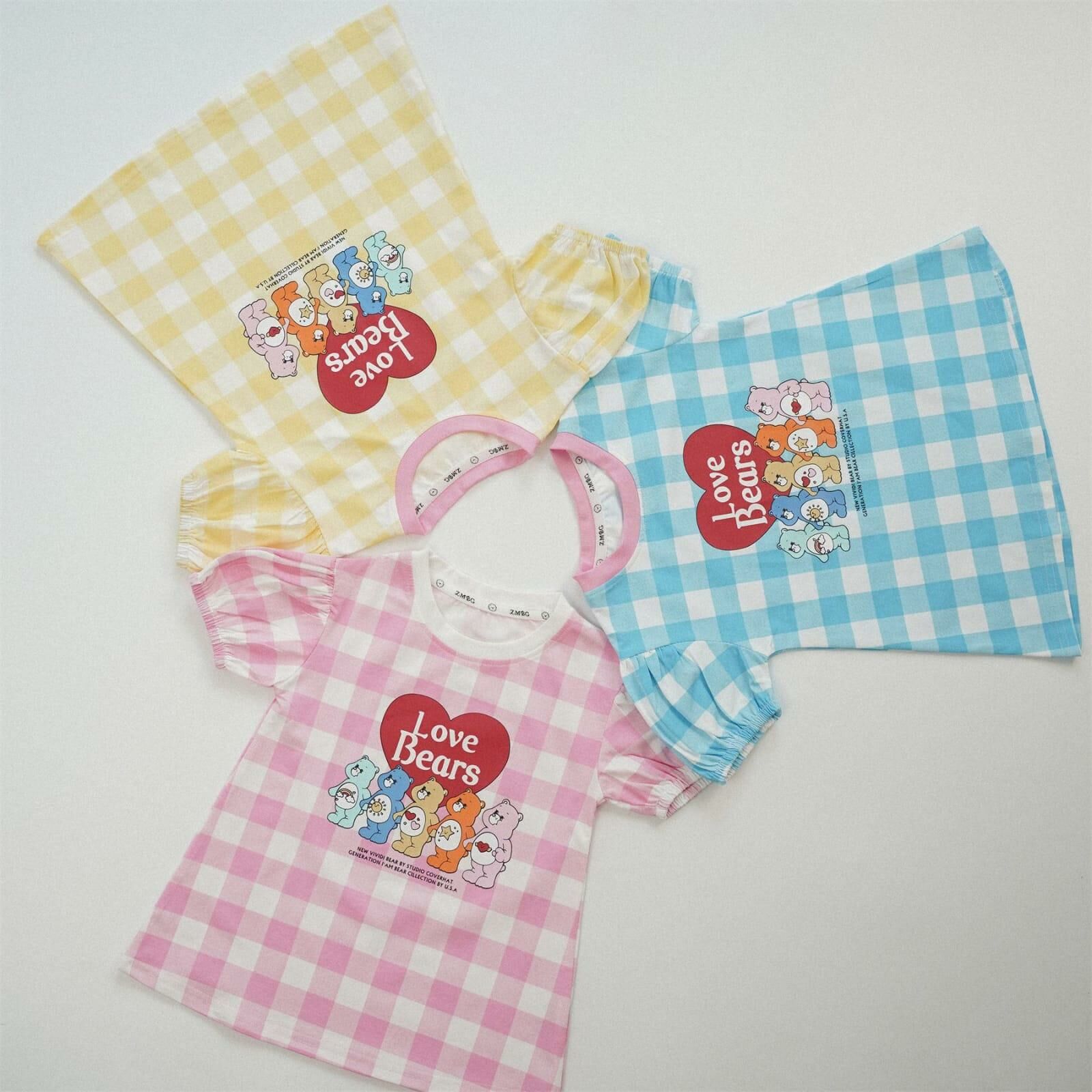 廠單 Care Love Bears 格子連衣裙
