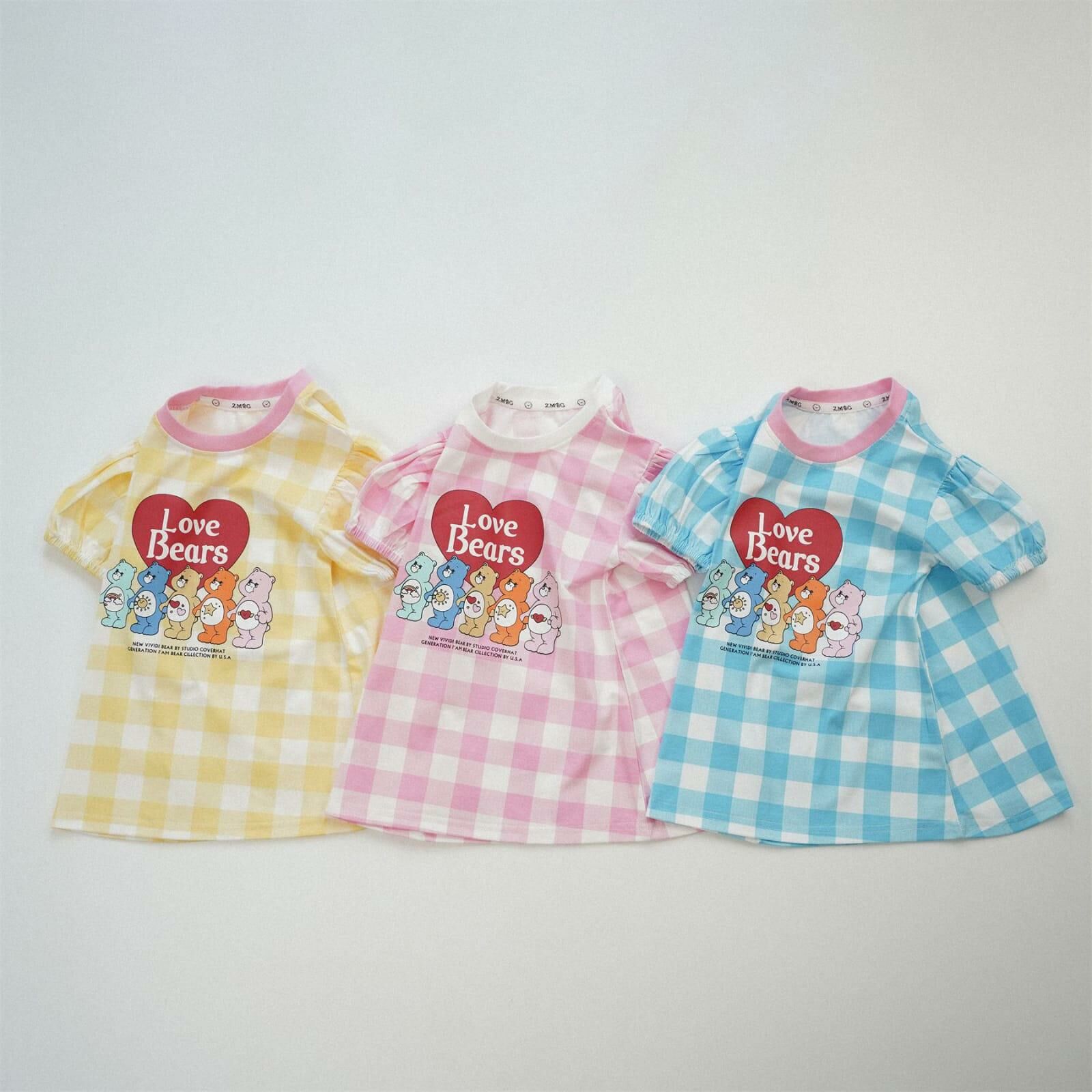 廠單 Care Love Bears 格子連衣裙