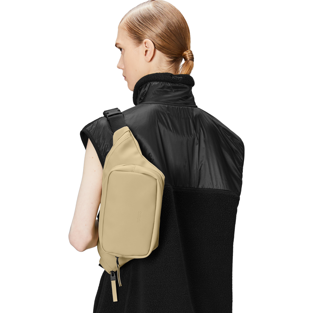 Rains Bum Bag 經典黑防水時尚簡約斜跨包