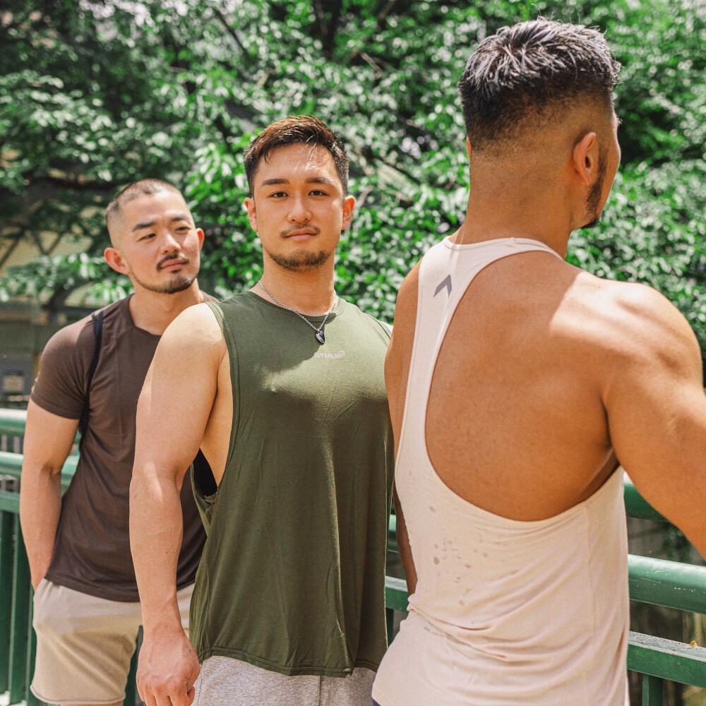 GYMUP 挖背肌肉背心 05 深棕灰