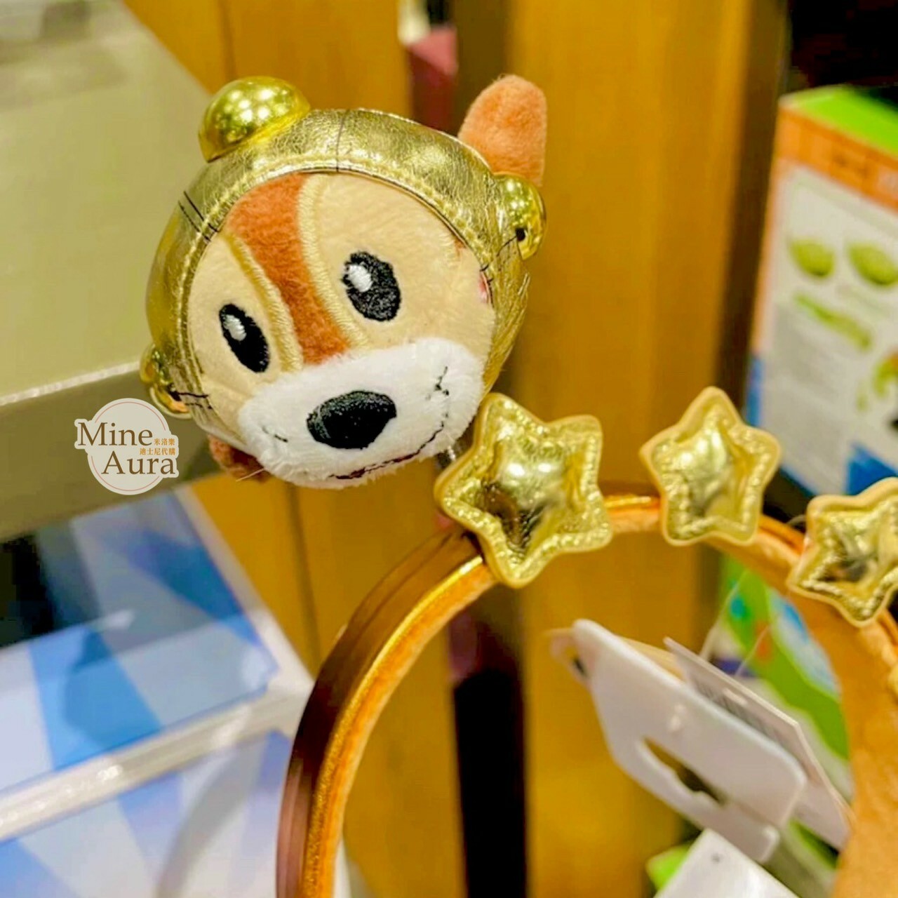 (限時特價) 奇奇蒂蒂 Chip 'n Dale 太空裝造型 彈簧搖搖設計 髮圈 髮箍 -上海迪士尼樂園