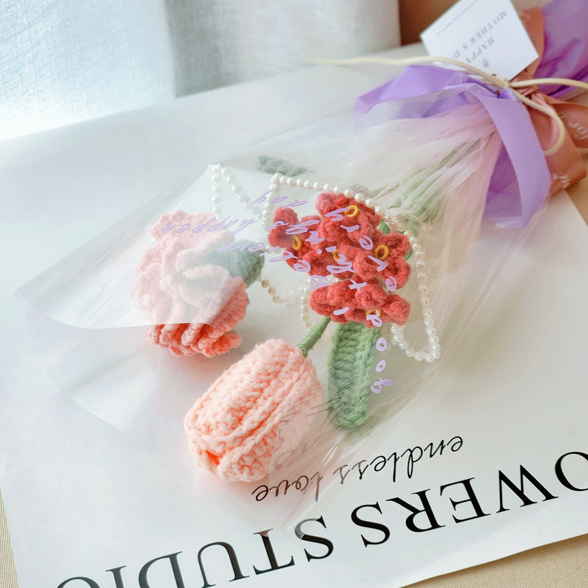 G64｜針織康乃馨小花束