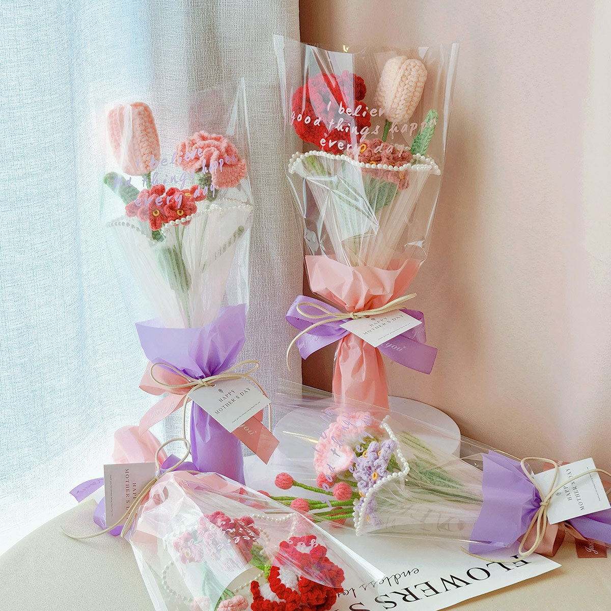 G64｜針織康乃馨小花束